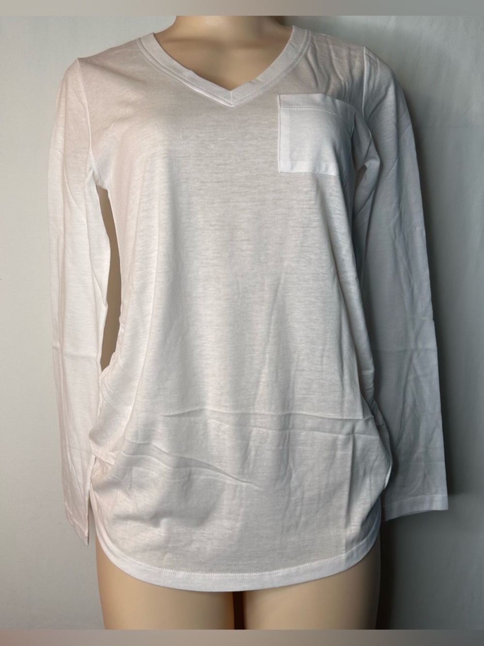 Splendid Eco Maternity Long Sleeve Ruched Side 1 Pocket T-Shirt Size XS